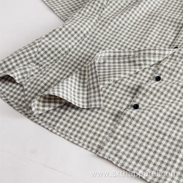 Breathable Men's Small Plaid Short Sleeve Sports Shirt